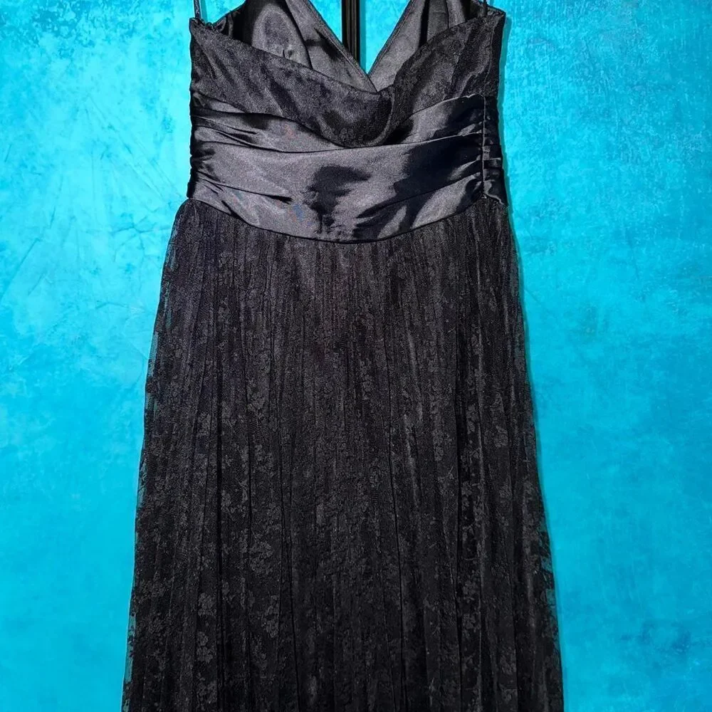Vintage Betsey Johnson Black Lace Pleated Dress